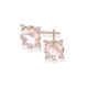 Pendientes Aurum diamantes, Cuarzo Rosa Antic Briolet, oro rosa 18k de Duran Exquse de oro blanco 18K