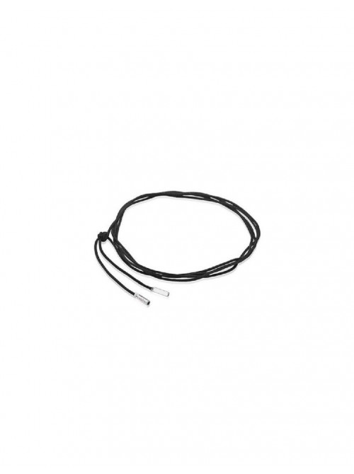 Cordón Pandora en Algodón Negro con puntas en plata de Ley