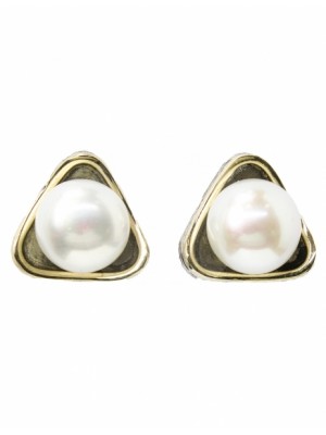Pendientes de plata, oro y perlas de Gabriela Styliano