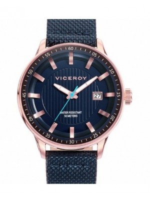 Viceroy reloj Icon acero rosado con correa piel-nylon