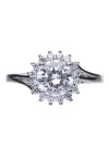 Diamonfire anillo rosetón flor con circonita de 8mm