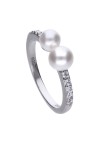 Diamonfire anillo plata 2 perlas
