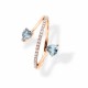 Anillo doble Aurum de Duran Exquse de oro 18K , diamante y topacio azul