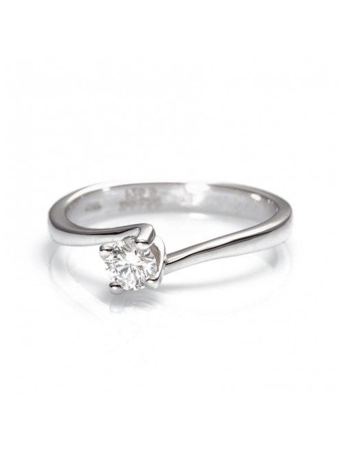 Davite & Delucchi, anillo solitario de diamante, en oro blanco