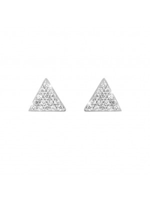 Pendientes en plata con triángulos en pavé de circonitas de Rebecca