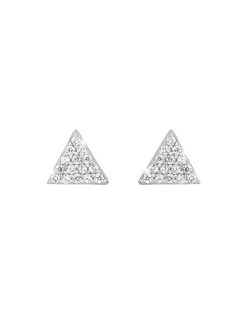 Rebecca, pendientes en plata con triángulos en pavé de circonitas