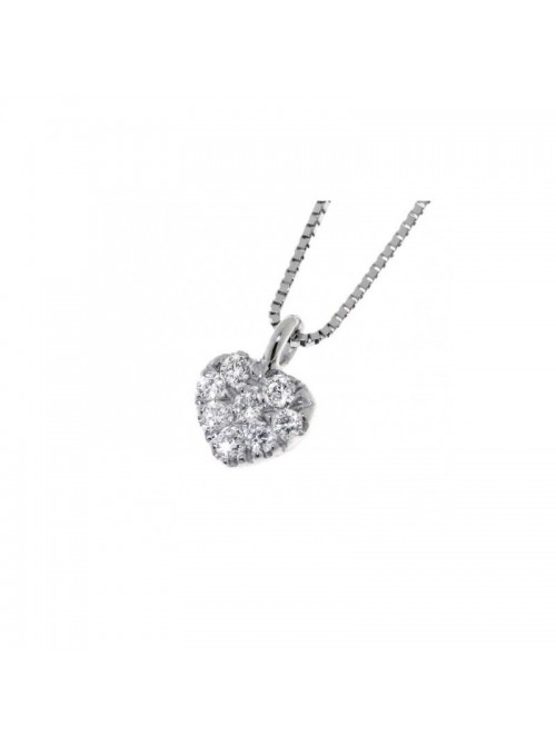 Davite & Delucchi collar Classic Line, corazón en oro blanco  y diamantes