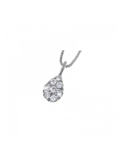 Collar Classic Line, gota en oro blanco  y diamantes de Davite&Delucchi