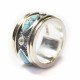 Styliano anillo antiestres de plata, oro, y Howlita